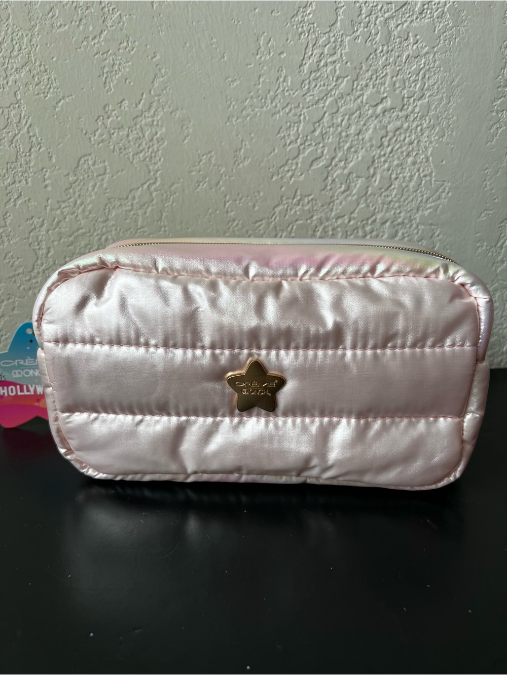 NWT The Crème Shop x Hollywood Limited Edition Pink Puffer Makeup Cosmetic Bag